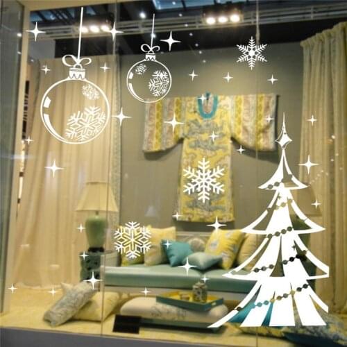 Merry christmas trees snowflakes quote wall stickers room decor 052. diy vinyl gift home decals festival mual art poster 3.5