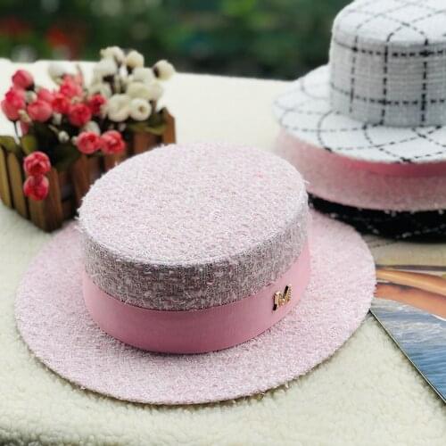 M Flat Top Straw Hats Female Mixed Color Beach Hat Lady Boater Sun Caps M Panama Fedora Womens Cap