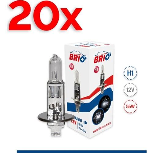 20pcs H1 55W 12V Super Bright Lights Halogen Bulb High Power Car Headlights Lamp Car Light Source Brio High Quality