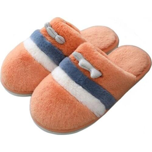 Women slippers winter striped warm indoor shoes woman plush fur slippers women fluffy home fur slides house floor furry slippers