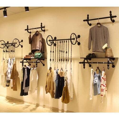 Clothes hangers for men and womens clothing. Display rack. Hang on wall. Display shelves1103