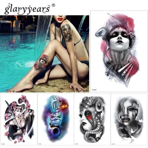 Glaryyears 1 Pc Temporary Tattoo Sticker Beautiful Fake Tatoo Woman Flash Tatto Waterproof Small Body Art Men Women TH Link 05