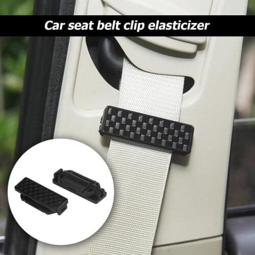 2pcs ABS Car Seat Belt Clips Buckles Shoulder Tension Adjuster Strap Clamps Equipped with Buttons to Adjust Tightness