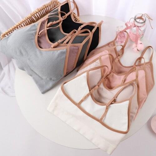 Women Sports Tank Top Brassiere Comfortable Seamless Bra Wirefree Underwear Removable Chest Pad Bras