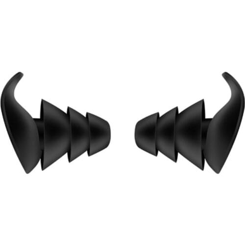 1Pair 3 Layer Soft Silicone Ear Plugs Tapered Sleep Noise Reduction Earplugs