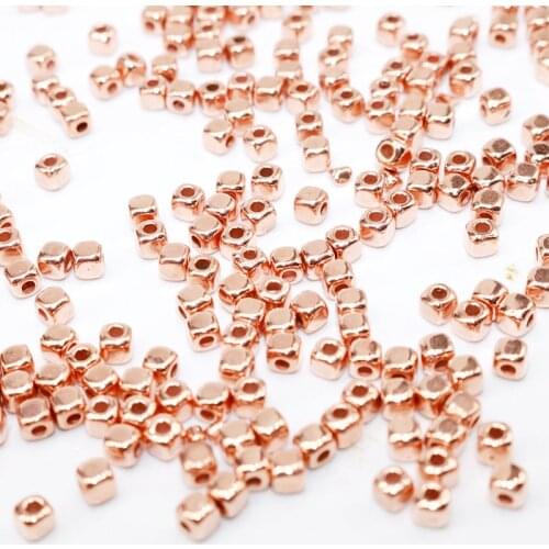 1000pcs 2MM 3MM Silver plated CCB Square Beads Plastic Spacer Loose Beads Spacer Beads DIY Small Beads Jewelry Making