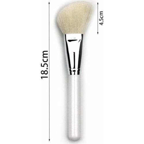 18.5cm high quality white goat hair powder Makeup blusher Brush white wooden handle sculpting Brushes Tools