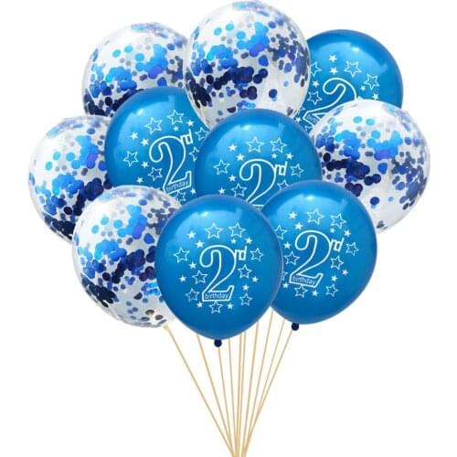 2 Years Birthday Balloons 2nd Birthday Decoration Kids Boy Girl Party Supplies Childrens Balloons Baby Shower Decor