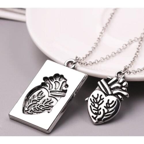 2 pc/set Puzzle Heart Necklace Puzzle Jewelry Couple Collares Anatomical Heart Necklace Women Valentine Day Romantic Gift Lover