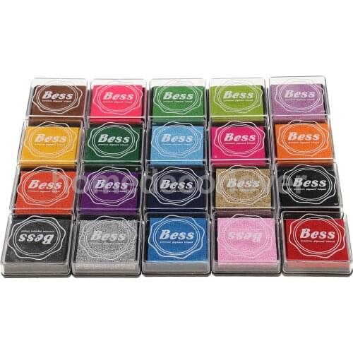 20 Pieces/set Colorful Finger Ink Pad for Kids , Rainbow Ink Pad Rubber Stamps Partner DIY Color Card Making