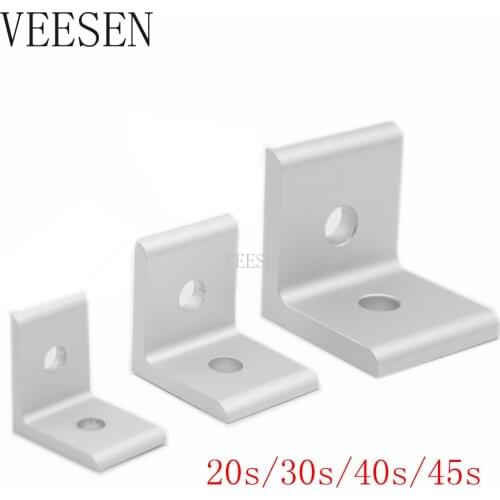 2020 3030 4040 4545 Aluminum Extrusion Profile L Brackets Aluminum Alloy 2 Hole 90 degree Inside Corner Bracket