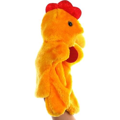 27cm Rooster Hen Animal Plush Doll Hand Glove Puppet Kids Intelligent Toy Gift
