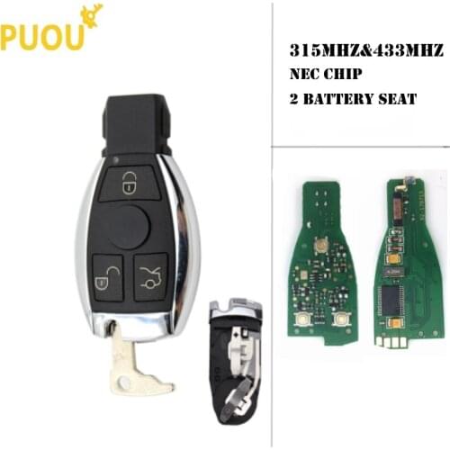3 Buttons remote key BE 433MHz/315MHz 2 BATTERY for Mercedes Benz NEC CHIP For Mercedes Benz A B C E G R S Class CL CLK CLS GL