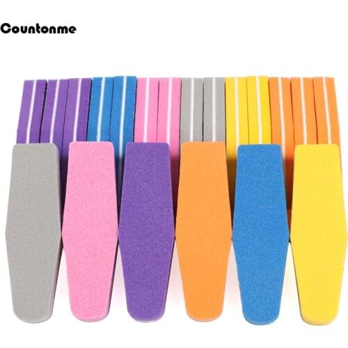 50Pcs Mini Sponge Nail Art File Diamond Double Sided Buffer Block 100/180 Sanding Buffer Strips Grinding Manicure Salon Tools