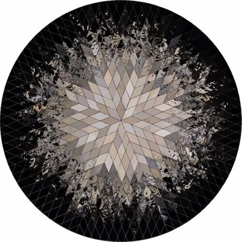 80cm/100cm modern black white gray diamond carpet decorative cloakroom chair mat geometric round/ square floor rug mat