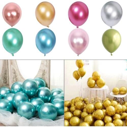50pcs 10inch Glossy Metal Pearl Latex Balloons Thick Chrome Metallic Inflatable Balllon Globos Birthday Wedding Party Decoration