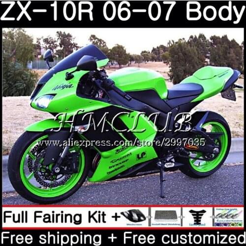 Bodywork For KAWASAKI light green NINJA ZX1000C ZX-10R 2006 2007 61HC.16 ZX1000 C ZX 10 R ZX 10R 06 07 ZX10R 06 07 Fairing kit