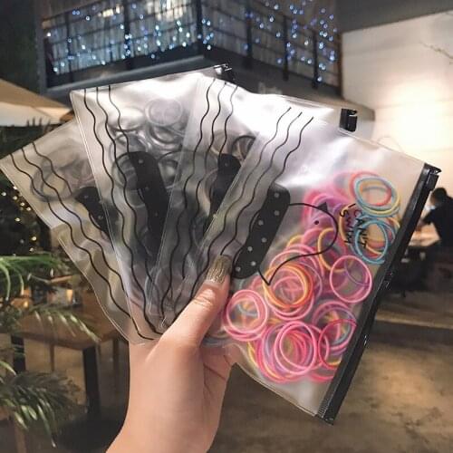 100Pcs /Bag Girls Elastic Hair Rope Small Rubber Bands Ponytail Holder Children Kids Scrunchie Hair Tie Hair Accessories
