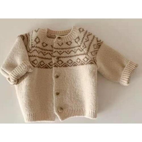 Knitwear Baby Cardigan Print Knitted Baby Jacket Sweaters Cotton Kids Coat For Boys Tops Girls Clothes Long Sleeve Spring 2021