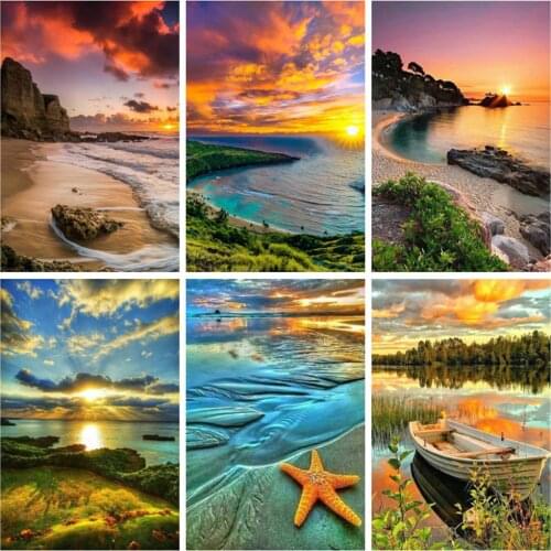 EverShine DIY Diamond Painting Landscape Cross Stitch Diamond Mosaic Sunset Picture Rhinestones Handmade Art Kits Home Decor