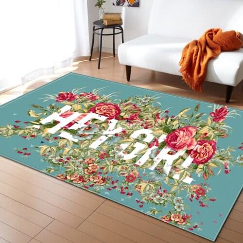 European style rose fashion Area rugs bedroom Mat Non-slip Floor Rug soft Decorative antistat Carpet for living room tapetes
