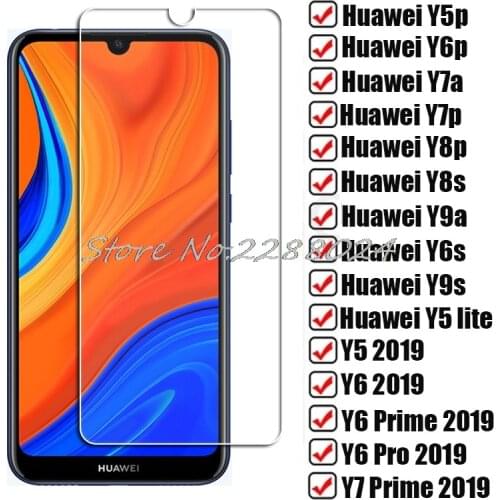 HD Tempered Glass For Huawei Y5p Y6p Y7a Y7p Y8p Y8s Y9a Y6s Y9s Y5 lite Y6 Prime Pro Y7 2019 Y5lite Screen Protector Film