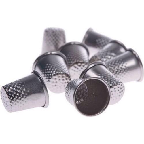 10PCS New Silver Sewing Machine Handworking Pin Needle Craft Tools Metal Finger Thimbles Tailor Sewing Grip Shield Protector