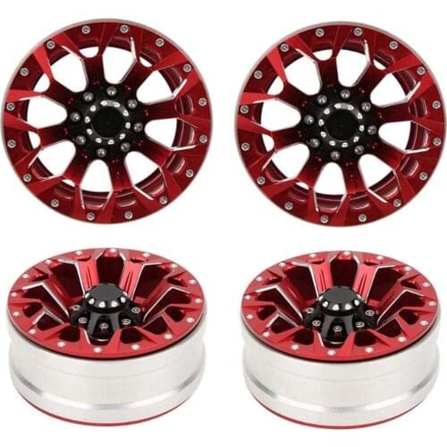 4pcs RC Crawler Rims 1.9 Inch Beadlock RC Wheel Rim Set Wheel Hub for 1:10 RC Crawler Axial SCX10 II 90046 Traxxas TRX4 D90 12mm