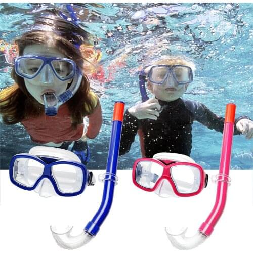 Children Snorkeling Diving Mask Set PC High Quality Coloful Scuba Swimming Scuba Total Dry Snorkel Set Water Sports Glass Len