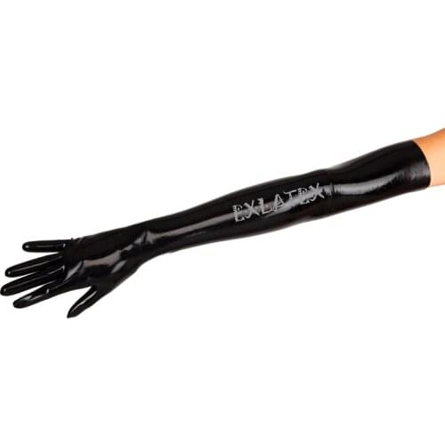 Latex Gloves Women Mittens Latex Long Gloves Outfits Rubber Fetish Fashion Costume Accessory 60cm Gloves