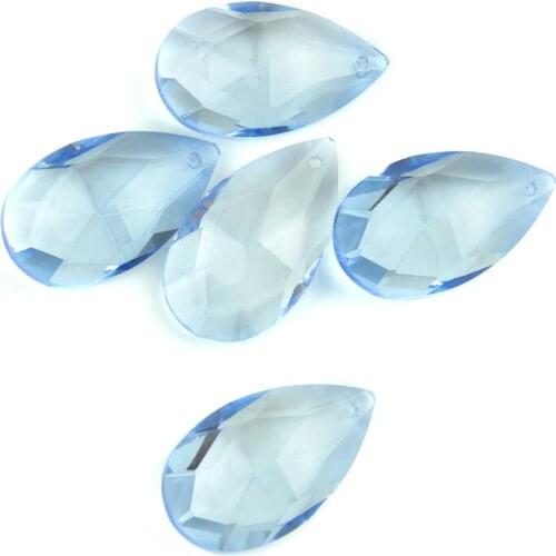 Lt.blue Chandelier Crystal Pendant 38mm-76mm Almond Teardrop Prism Lamp Parts For DIY Suncatcher Curtain Decor