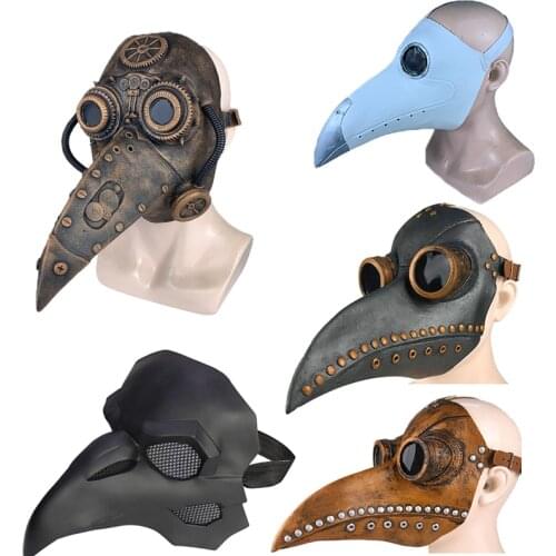 Plague Doctor Mask Retro Gothic Steam Punks Beak Doctor Mask Long Nose Cosplay Leather / Latex / PVC Halloween Mask C20K113