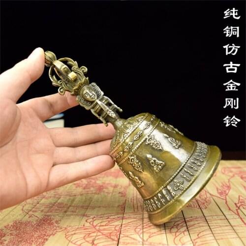 The copper antique Feng Shui trumpet instruments copper Buddhist Tantra vase decoration