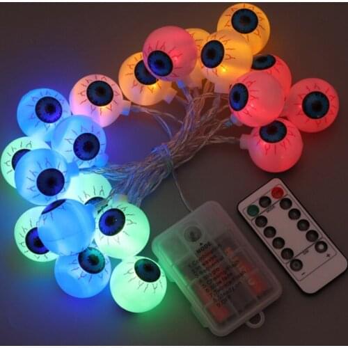 LBER Halloween Cute Eyeball String Lights, Battery Operated Decorative Lights, Waterproof Twinkle Lights For Halloween