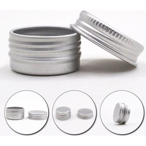 Refillable Containers Aluminum Empty Cosmetic Cans Screw Jar Portable Travel Tin Packing Box Makeup Cream Hair Wax Case 8 Sizes