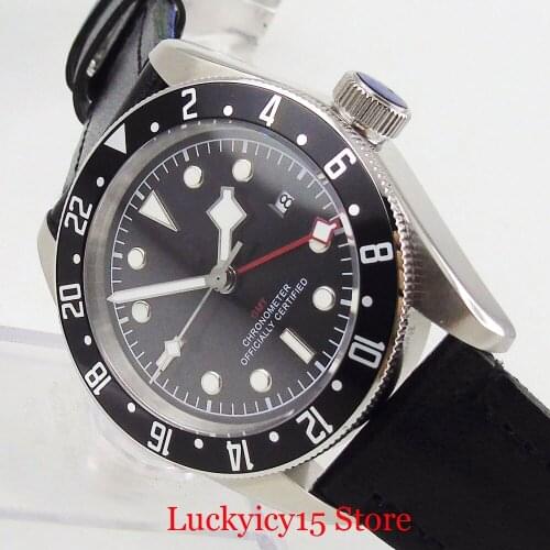 Luxury CORGEUT Brand 41mm Men Automatic Wristwatch Sapphire Glass Rotating Bezel Date Function Deployment Clasp