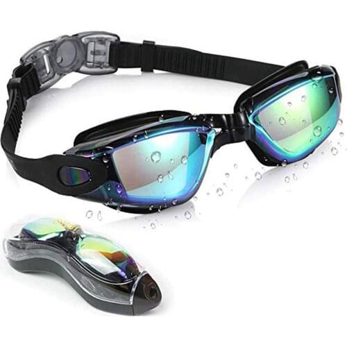 Swimming Glasses Anti fog UV Silicone Waterproof Swim Caps Long Hair Eyewear Swim Goggles