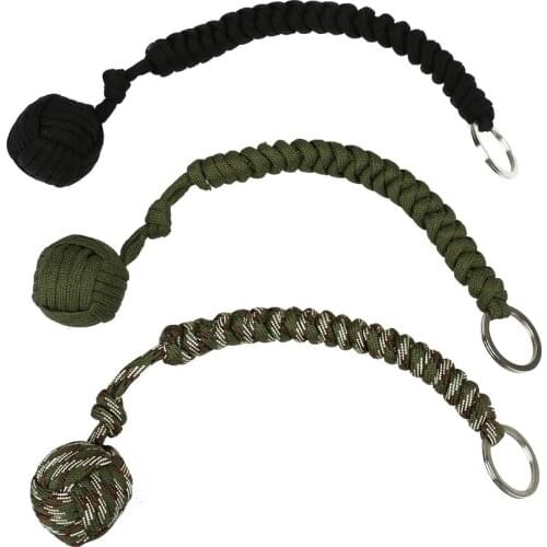 Outdoor Survival Rope Parachute Cord Ball Keychain Woven Climbing Hiking Lanyard Keyring First Aid Rescue Rope