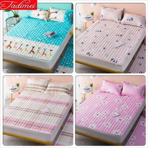 Adult Kids Child Bed Cover Bedspreads Soft Quilted Mattress Topper Anti Slip Winter Coverlet 120x200 150x200 180x200 200x220 cm