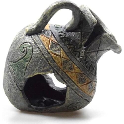 Resin Broken Vase Aquarium Decorations for Fish Tank Aquarium Ornament Simulation Pottery Cave Hideout for Shrimp Fish