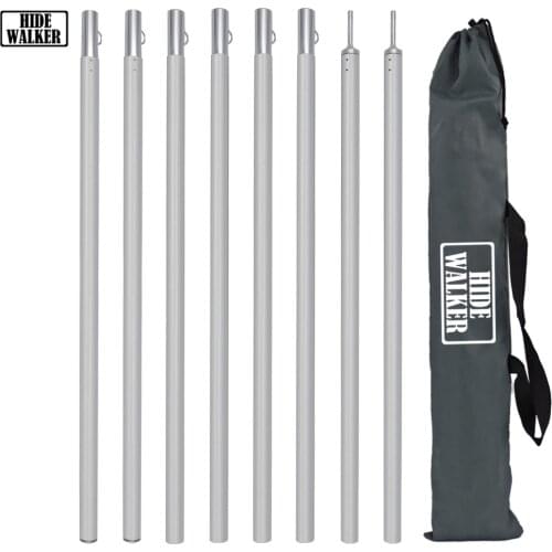 Adjustable Aluminum Camping Tarp Poles with Storage Bag Foldable Ultralight Compact Support Rods for Tent Awning Shelter Canopy