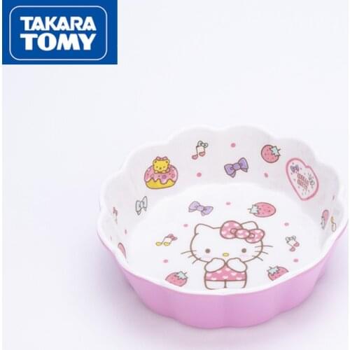 TAKARA TOMY Cartoon Hello Kitty Fruit Salad Bowl Simple Melamine Single Large Cute Bowl Household Petal Bowl