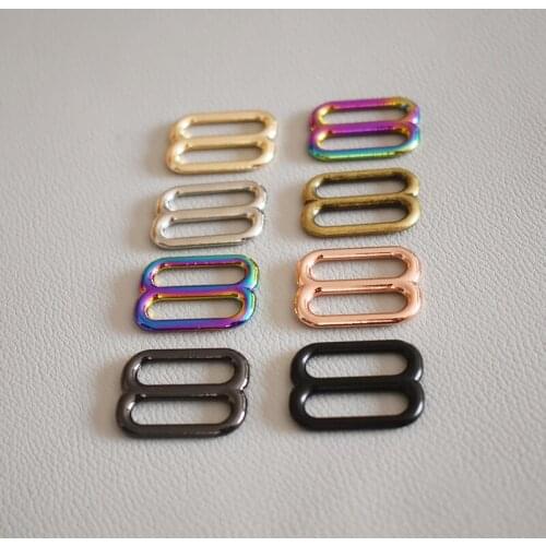 10 Pcs Adjuster Slider for 20mm Webbing Metal Slider Adjustable Buckle Loops DIY Dog Collar Straps Bags Belts Accessories