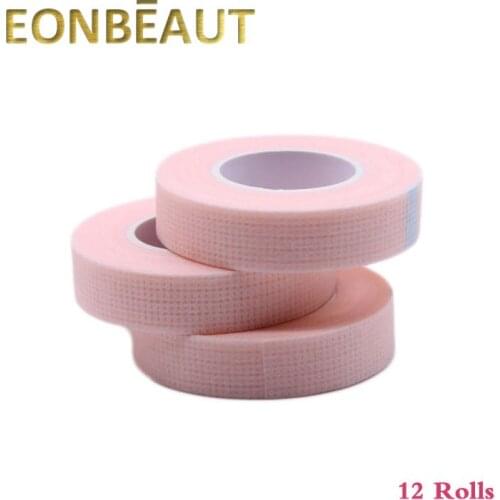 12 Rolls Eyelash Extension Lint Free Eye Pads Prevent Allergy Non-woven Wrap Tape Paper For Eyelash Patch Under Eye Pads Patch
