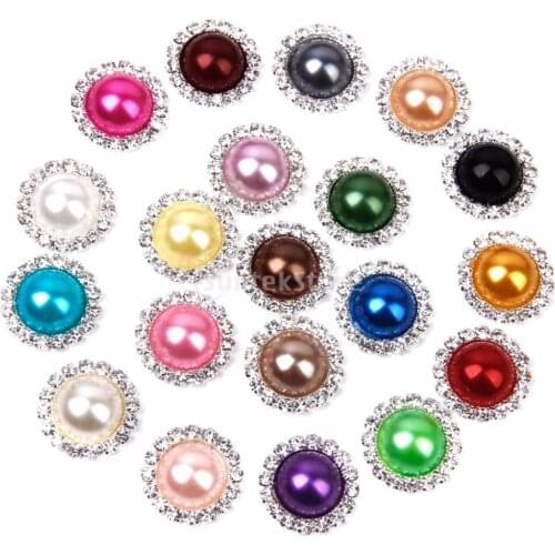 21mm New Arrival Rhinestones Bags Shoes New Estseller10pcs White Color Round Rhinestone Butttons Sewing Accessories With Holes