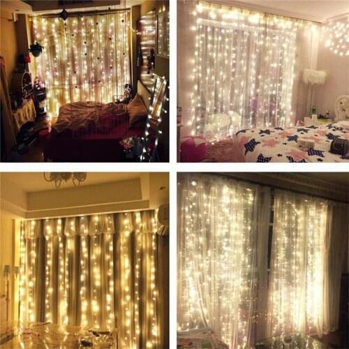 3M LED Curtain USB String Light Remote Control Fairy Lights New Year Christmas Decorations on the Window 5z