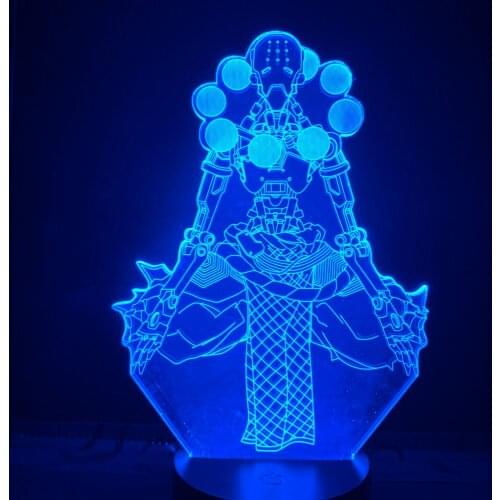 Hero Tekhartha Zenyatta Adventurer 3D Illusion Overwatch Wandering Mechanical Monks 3d Lamp for Boy Kid Gift Led Night Light