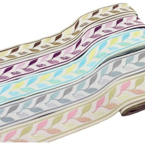 5yards/lot Width 3.5CM New Luxury Lace Fabric Webbing Strap Leaves Embroidery Ribbon Cotton DIY Handmade Decoration Accessories
