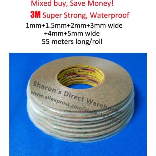 6x 1mm/1.5mm/2mm/3mm/4mm/5mm *55M Original 300LSE Clear Super Strong Adhesion Sticky for iphone Samsung HTC LCD Screen Display