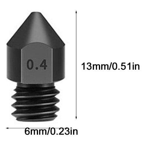 7PCS MK8 M6 Nozzles Printer Extruder for 1.75mm MK8 Creality CR-10 Ender 3 Ender 5 3D Printers Mixed Size Nozzles Set